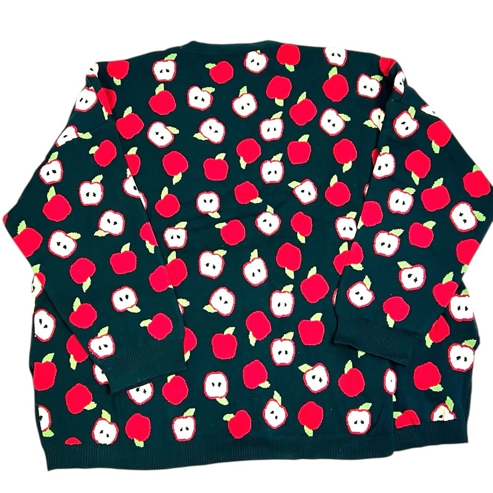 ModCloth Apple-ly Ever After Cotton V Neck Cardigan Womens 4X Apple Orchard NWT - Picture 3 of 8